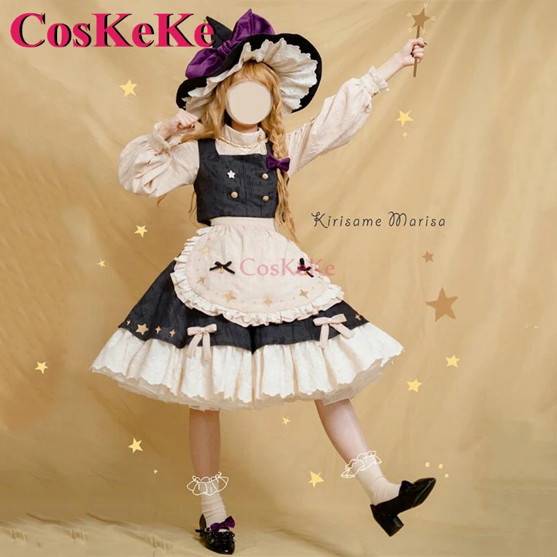 CosKeKe Kirisame Marisa Cosplay Game Touhou Project Costume Sweet Nifty Gorgeous Uniform Halloween Carnival Role Play Clothing