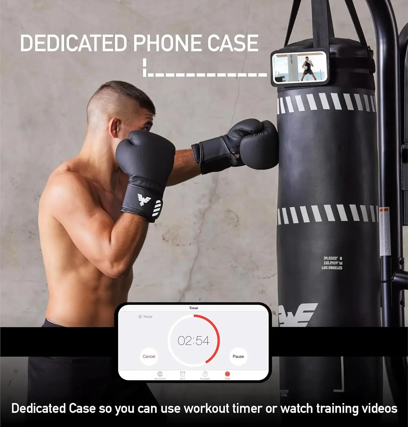 Sports Adults Punching Bag Set 4ft Boxing Bag 12oz Gloves for Boxing, MMA, Kickboxing, Home Gym, Martial Art (Unfilled)