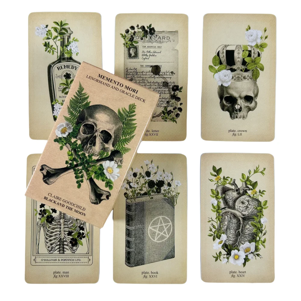 Memento Mori Lenormand und Oracle Deck von Claire Good, ideal für Liebhaber der Wahrsagerei, Geschenk für spirituelle Enthusiasten, Spielkarten – Detail 3