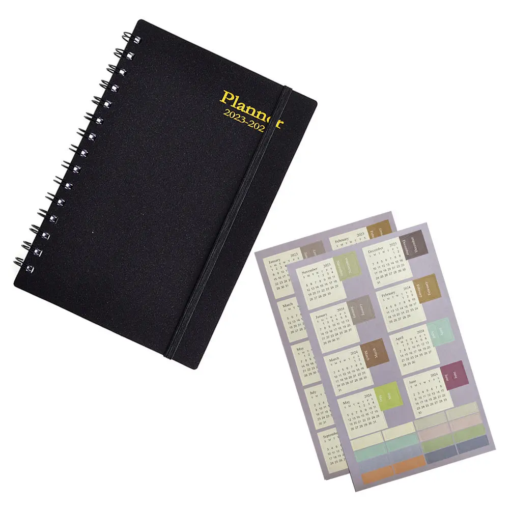 

A5 Weekly Planner Notepad with Coil Binding Impermeable Thick Paper for Schedule Planning Monthly Calendar Student Office Use