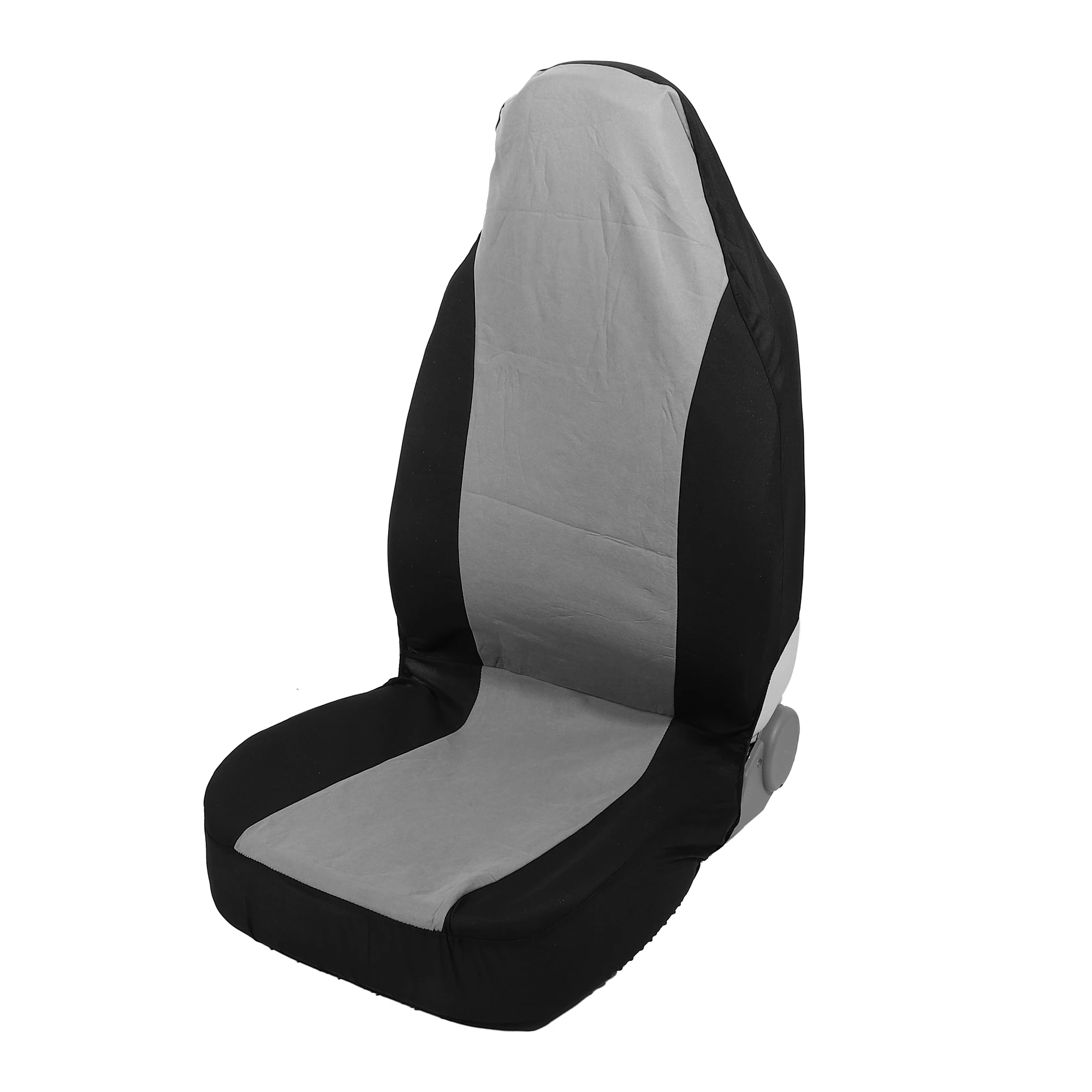 X Autohaux Universal Front Car Seat Cover Set Flat Cloth Fabric Seat Protector Pad for Most Car Truck SUV Black Gray