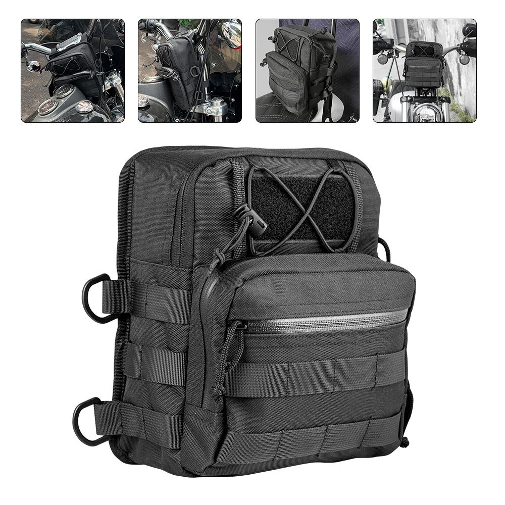 Motorcycle Handlebar Bag Front Storage Bag Universal For Harley Touring Softail Sportster XL Dyna T-Bar Club Style Handle Bags