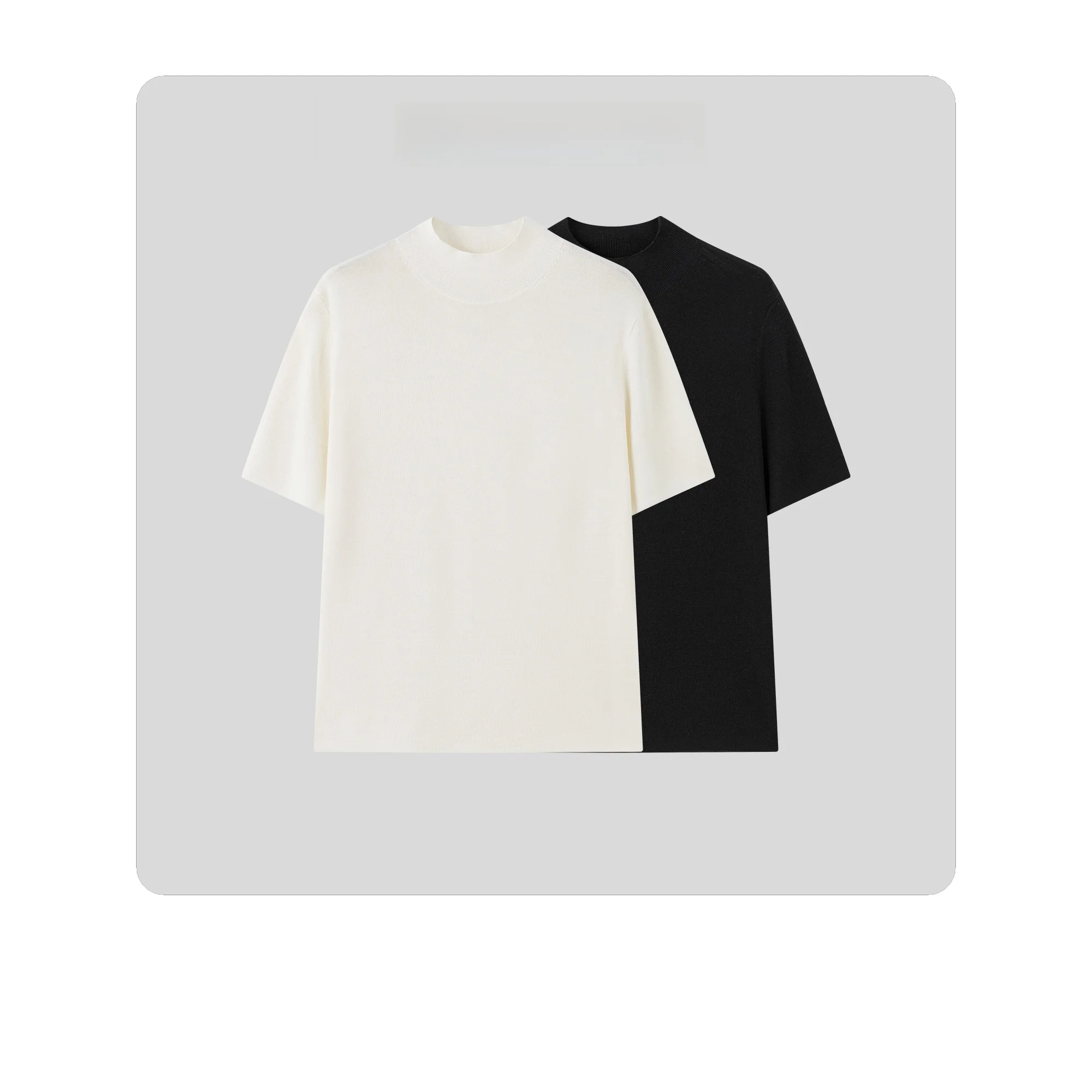 

Hua Ji Yan Star Tra: Элегантный топ из смесовой шерсти с высоким воротником, свободного кроя, для повседневной носки, летний.