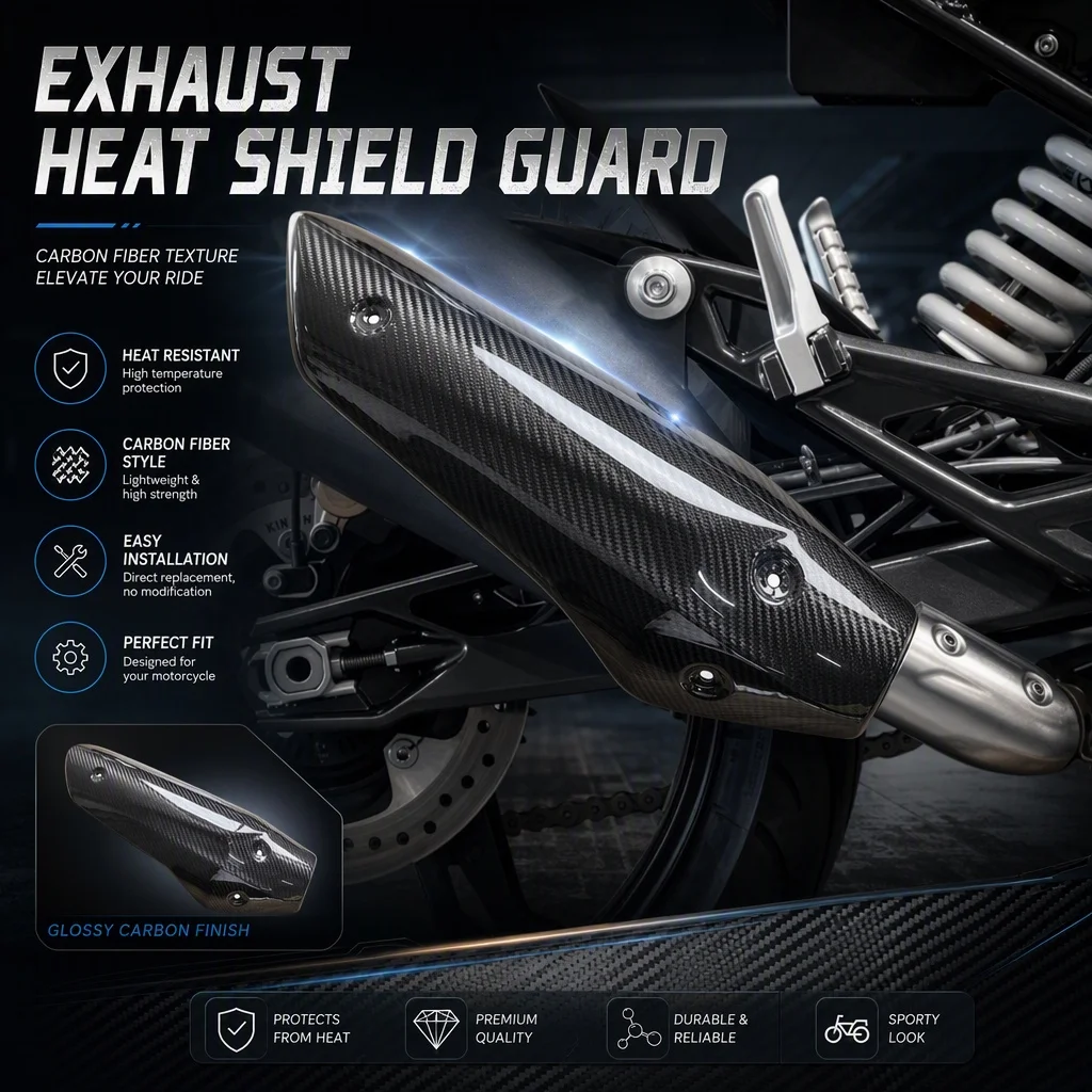 Carbon Fiber Motorcycle Exhaust Pipe Thermal Insulation Cover for BMW Motorrad G310R 2016-2023