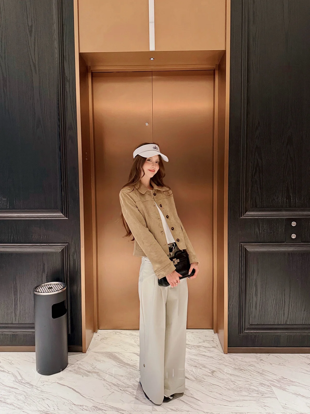 Khaki Suede Jaet Women's Casual Collar Slimming ort Outerwear Spring 2026 Yang Pao Pao Brand Multi-ket Straight-Size