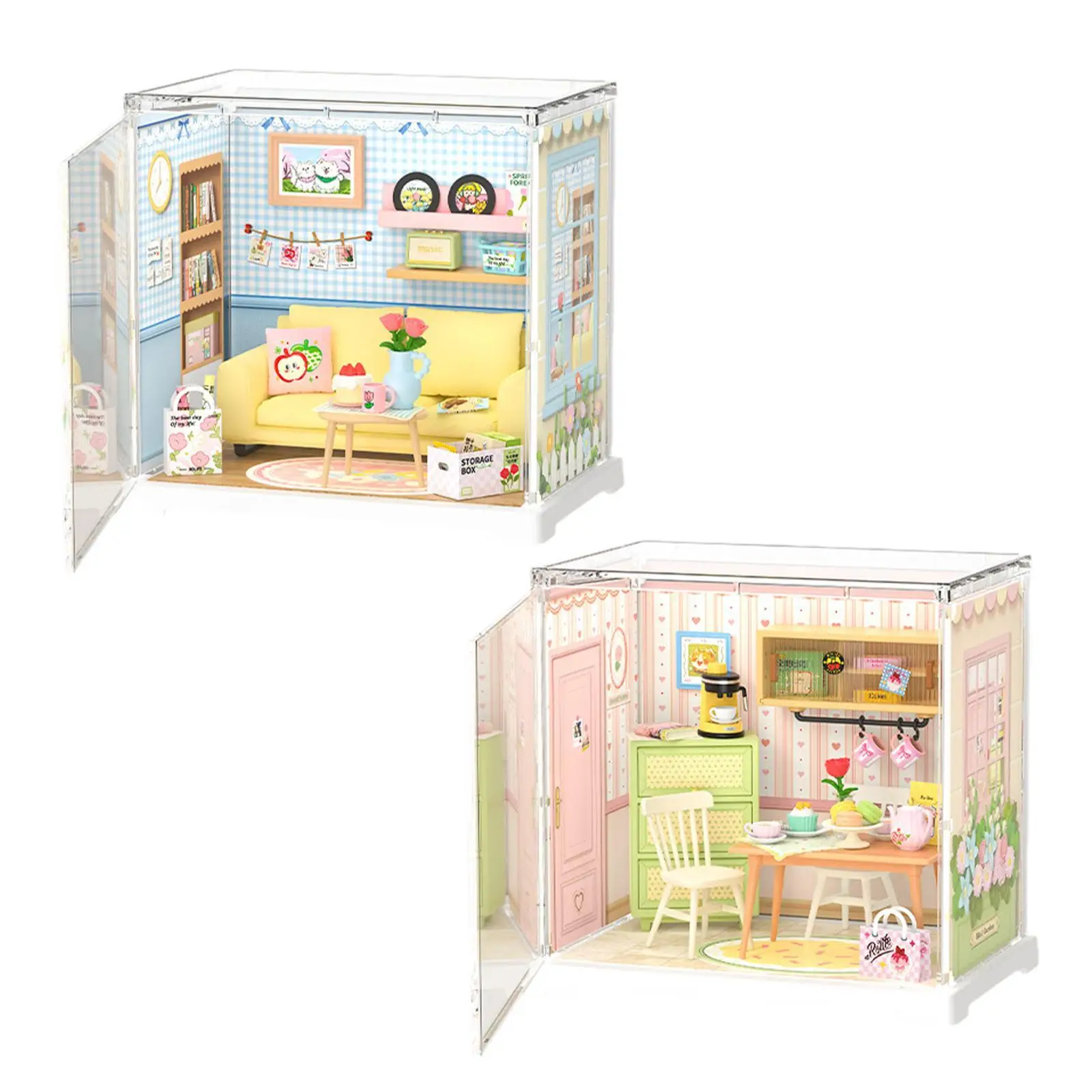 DIY Miniature Dollhouse with Funiture Art Craft Toy House Building Blocks Kit Mini House Model for Boys Girls Friends Kids