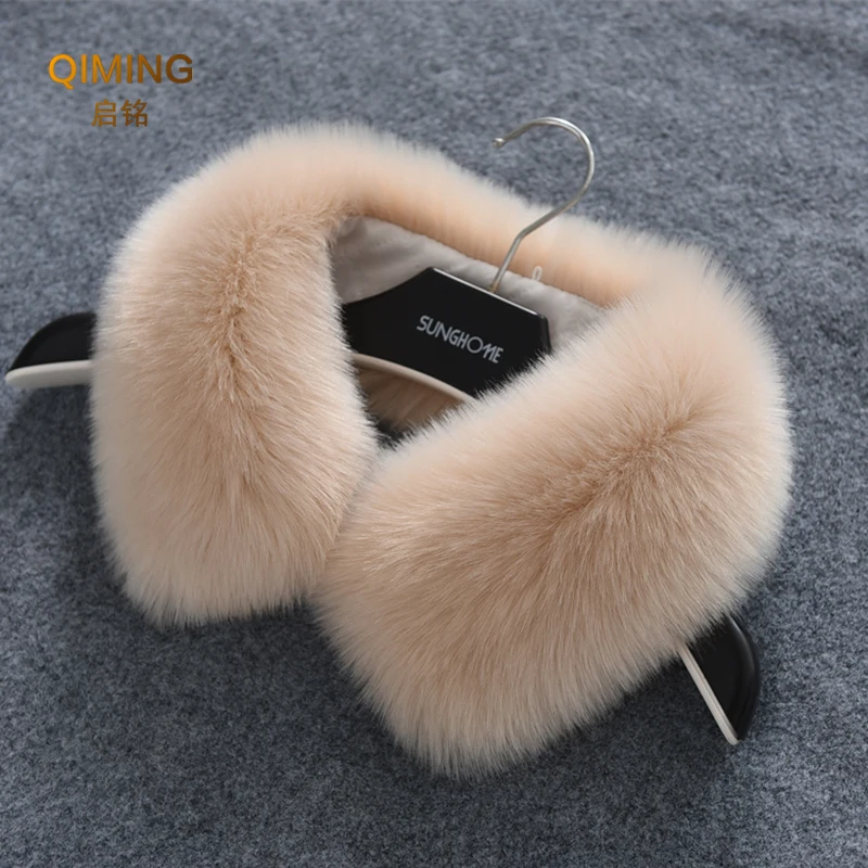 Woman Faux Fur Collar Scarves Winter Warm Soft Fake Faux Fur Scarf For Coat Parkas Jackets Outerwear Fox Fur Shawl Neck Collar