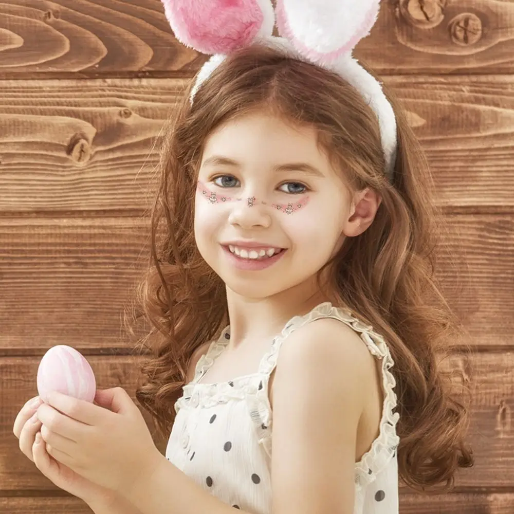 Disposable Rabbit Easter Face Stickers Long Lasting DIY Face Temporary Tattoo Carrot Freckle Makeup Freckle Tattoo Party