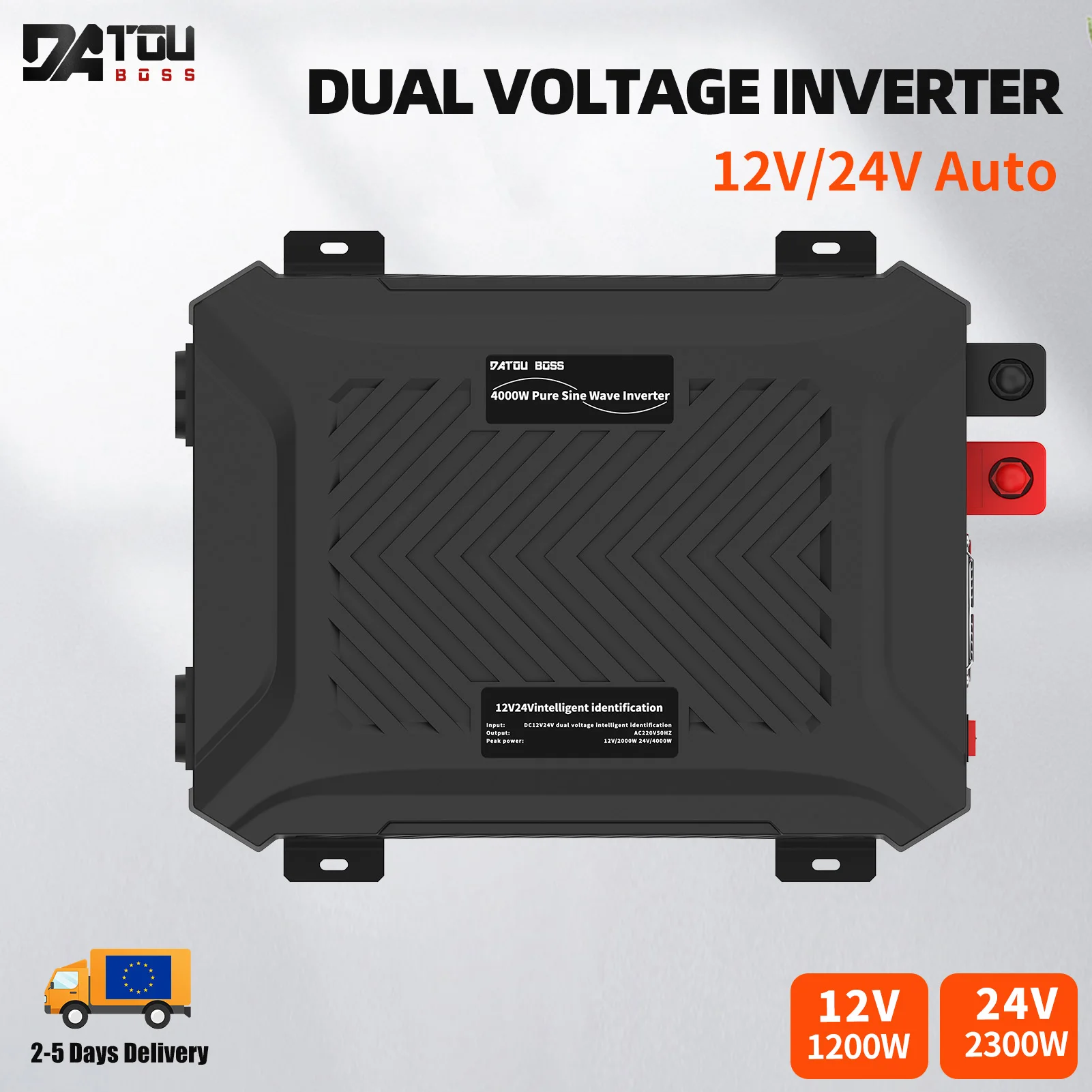 DATOUBOSS TY-PSW-4000 Dual Voltage Inverter DC to AC Portable Vehicle Mount Pure Sine Wave Inverter 4000W Power Transformer