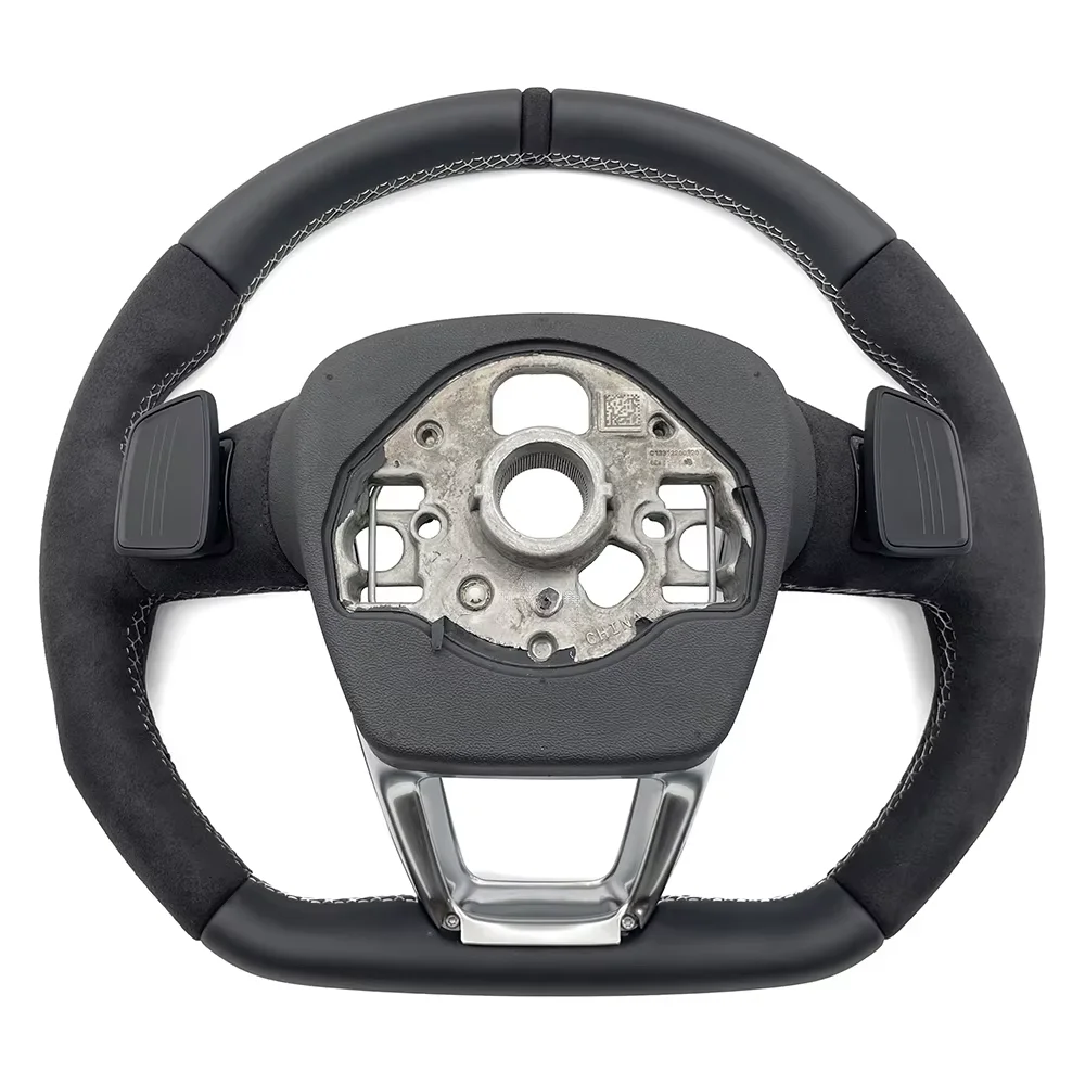 

For Audi Q3 D-Shaped Alcantara Punched Leather S/RS Logo Steering Wheel With Paddles Assembly