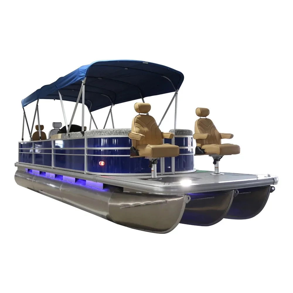 CE Approval Party Fishing Tritoon Boat Cruise Ship For Lake River Life