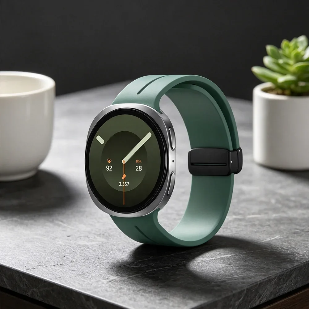 Soft Silicone Strap For Samsung Galaxy Watch 9/8 40/44mm Magnetic Buckle Breathable Wristband Band Galaxy Watch 8 Classic 46mm