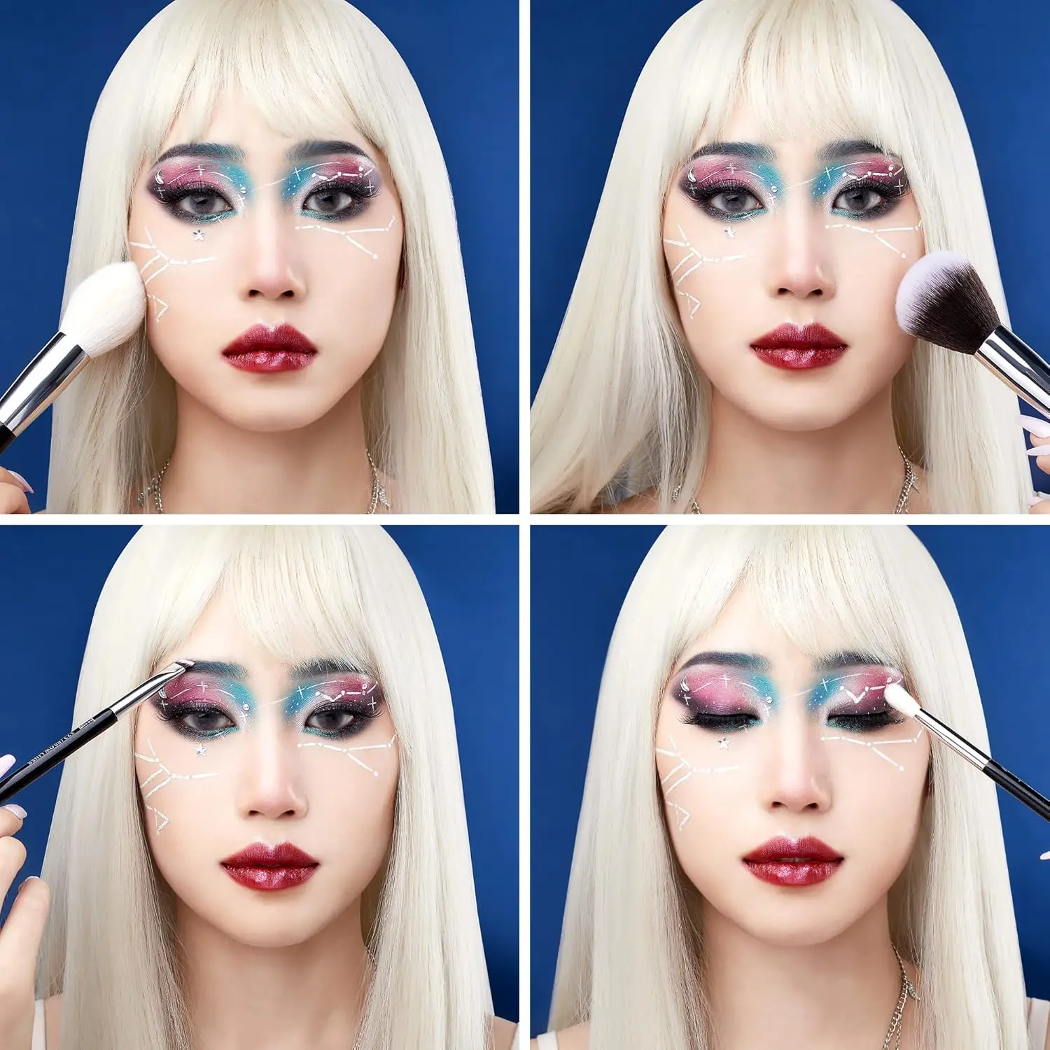 25-Piece Professional Makeup Brush Set for Foundation, Powder, Eyeshadow, Blending & More with Natural-Synthetic Hair