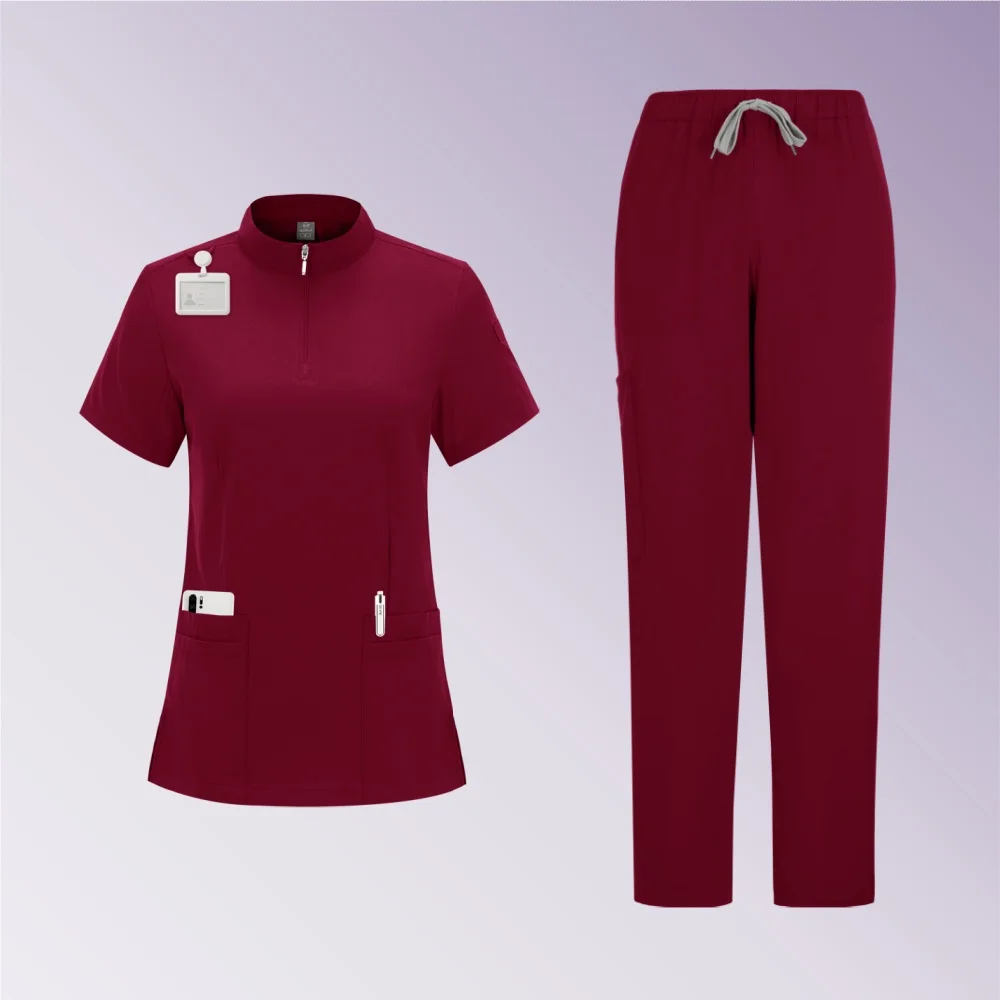 OP-Uniform für Damen, Krankenhaus-Apotheke, Arbeitskleidung, weiche und leicht schrubbende Sets, kurze Ärmel, Kleidung für den Schönheitssalon
