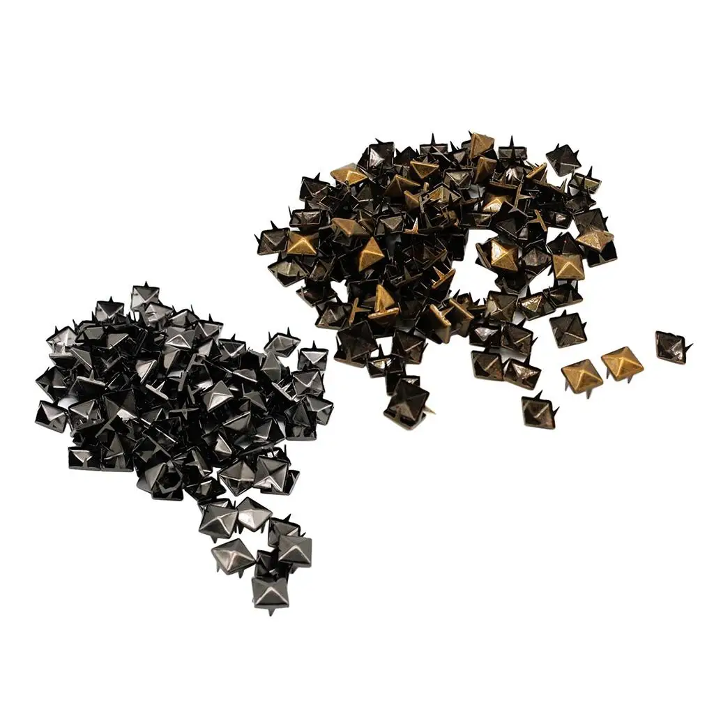 100 set di rivetti quadrati in metallo da 10 mm, orecchini a bottone per lavorazione della pelle, vestiti fai da te