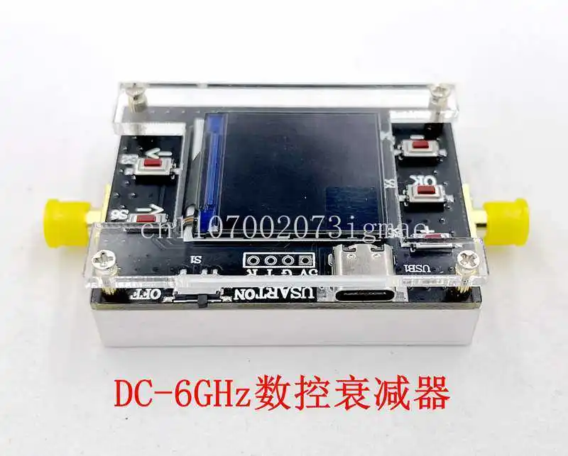 TYPE-C 6G digital programmable RF attenuator 30DB TFT display CNC shell supports communication