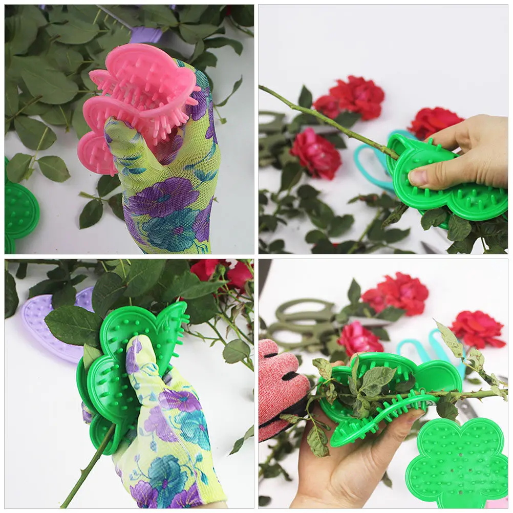

Набор из 6 профессиональных инструментов для удаления листьев с роз, экономящий время, из мягкого пластика, для легкого удаления шипов, прост в использовании для домашнего использования, флористов и занятий по флористике.
