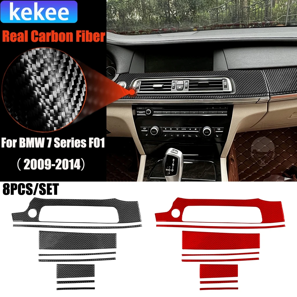 

Carbon Fiber Car Accessories Dashboard Panel Interior Trim Cover Soft Sticker For BMW 7 Series F01 730li 740li 750li 2009-2014