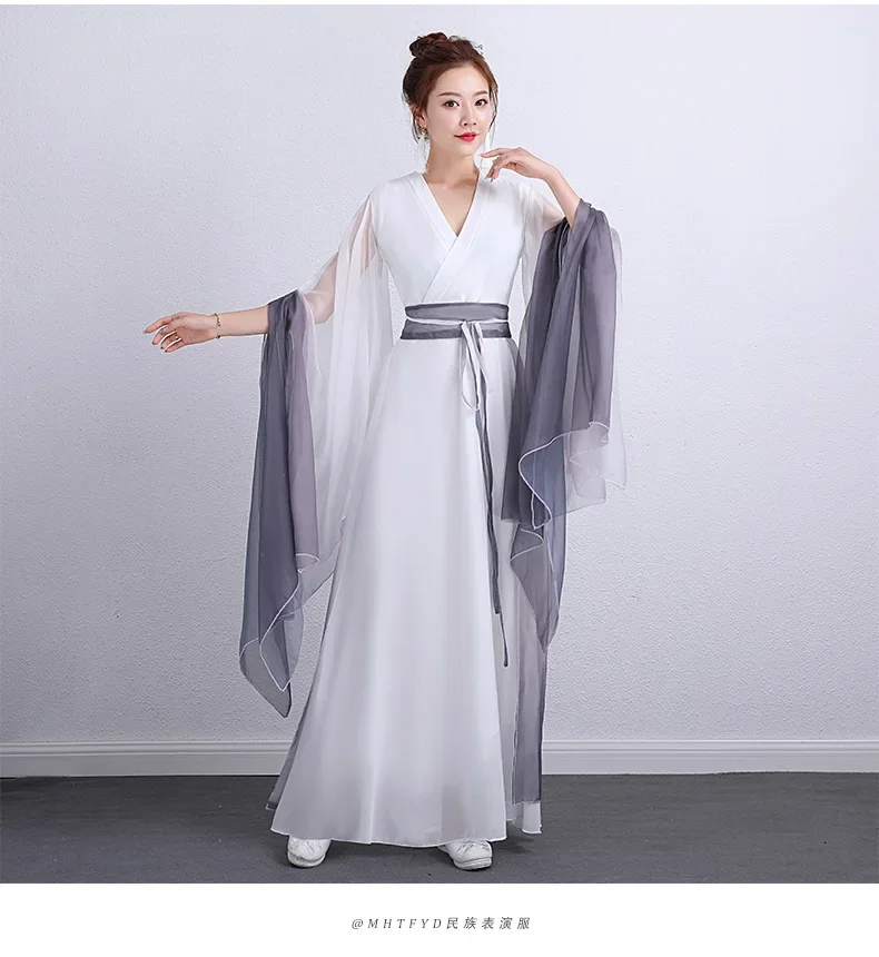 زي الإناث الكبار التدرج ملابس رقص أنيقة النمط الصيني الموسيقى الشعبية أداء الرقص الكلاسيكي زي