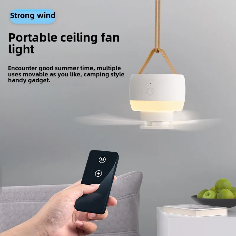 Outdoor-Campingventilator, Zelt- und Überdachungsventilator, Multifunktionaler Zirkulationsventilator, Luftkühler mit LED-Beleuchtung und Fernbedienung