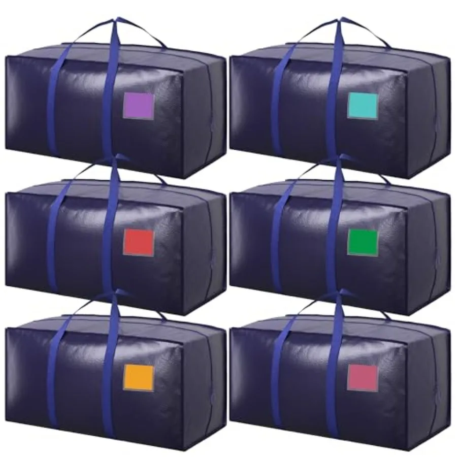 

Moving Bags Heavy Duty 210GSM with Full-Open Side Zipper, 93L 65lbs Waterproof Foldable Storage Totes for College Dorm Move-In,