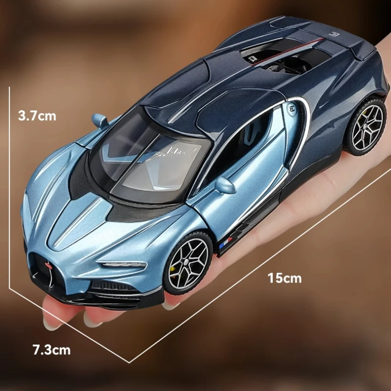 1:32 Bugatti Tourbillon supercoche simulación Diecast Metal aleación modelo coche sonido luz tirar hacia atrás colección niños juguetes regalos