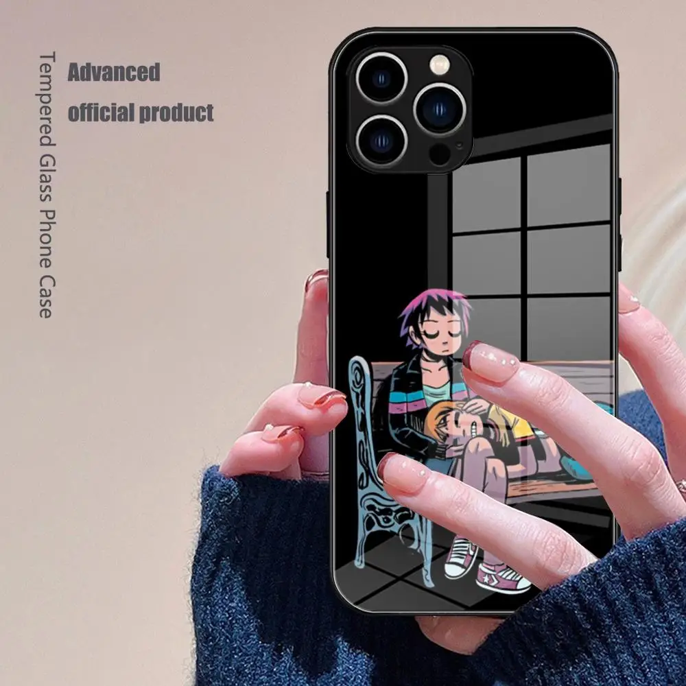 حافظة هاتف كارتون سكوت بيلجريم ضد العالم من الزجاج المقسى لهاتف آيفون 17 16 14 15 12 Pro 14 Plus 13 Pro MAX air iphone