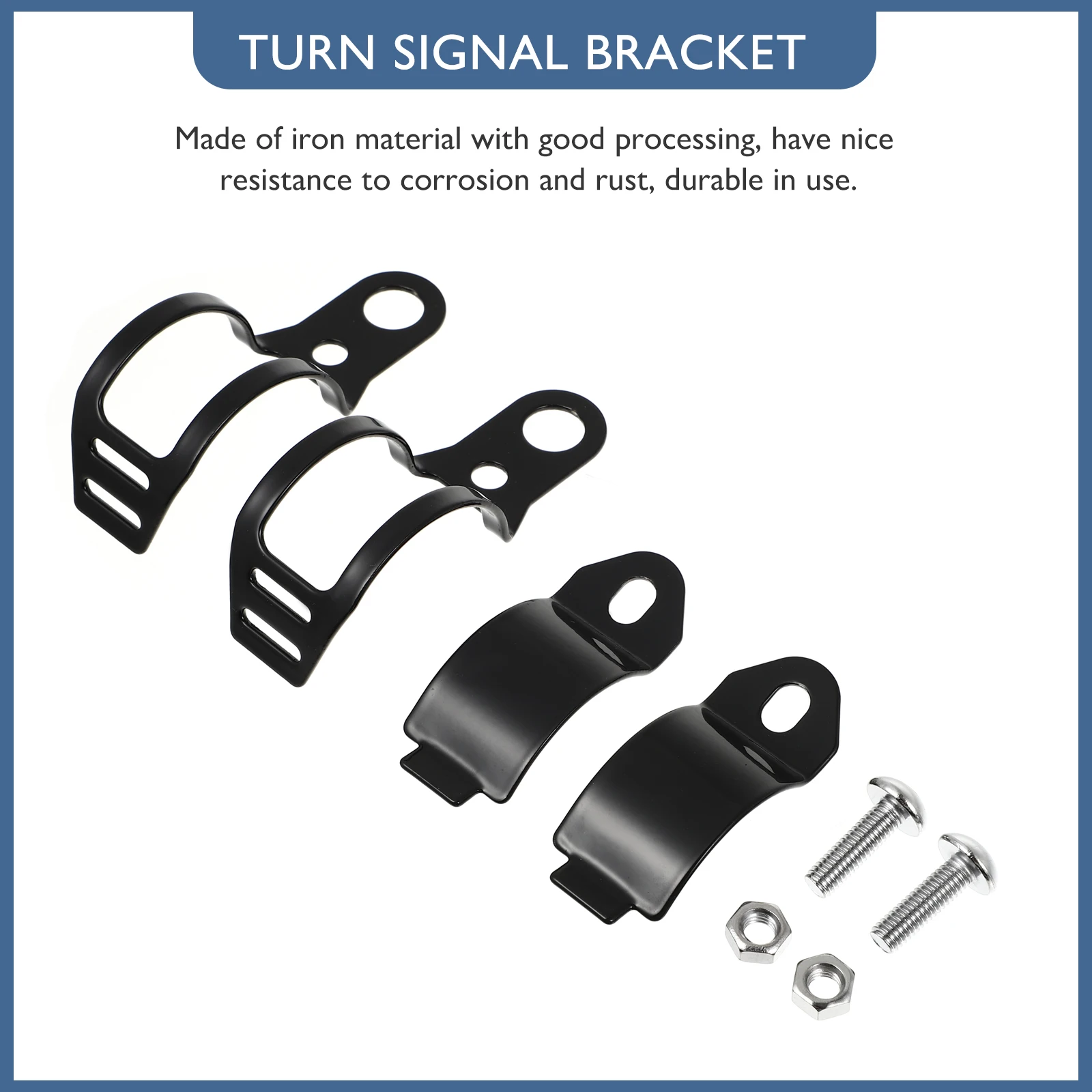 

2pcs Motorcycle Turn Signal Bracket Iron Corrosion Resistant Durable Humidity Water Dust Easy Install Strong Lighting Reminder