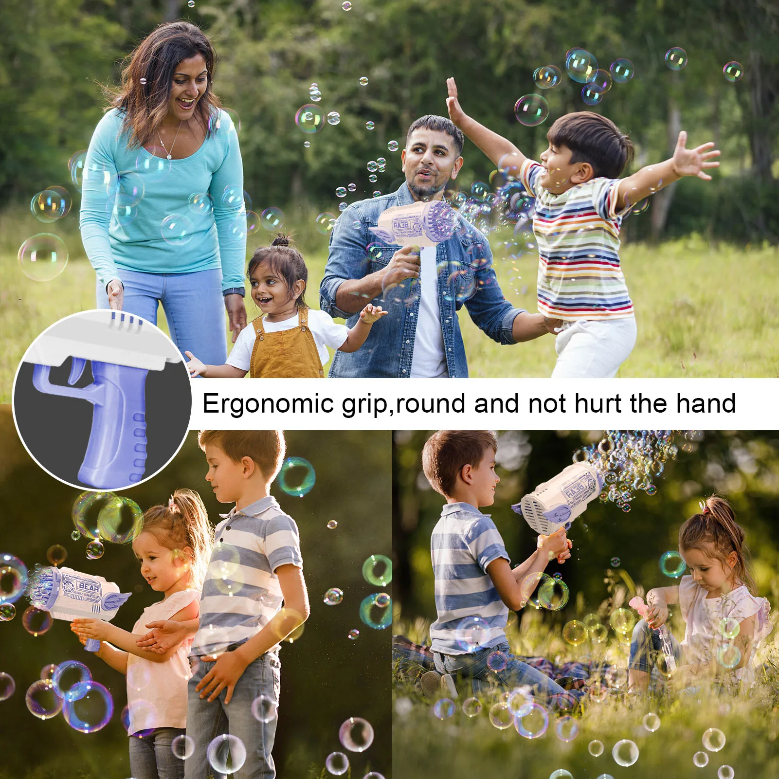 Speelgoed Voor Kinderen 80 Gaten Bubble Machine Voor Kinderen Automatische Bubble Blower Speelgoed Jongen Meisje Bubbles Machine Voor Zomer Outdoor spelen