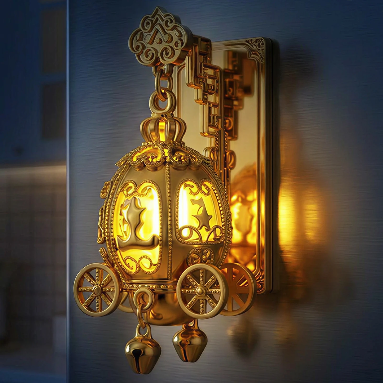 Creative Glowing Refrigerator Magnets Decorative Lighted Glowing Lantern/Pumpkin Cart Shape Fridge Magnets for Metal Cabinets