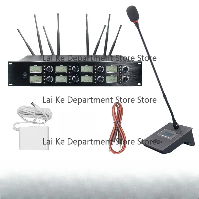 Wireless Microphone 1-to-8 Professional Stage Performance Conference Handheld Gooseneck Mic Sound Card Live Streaming