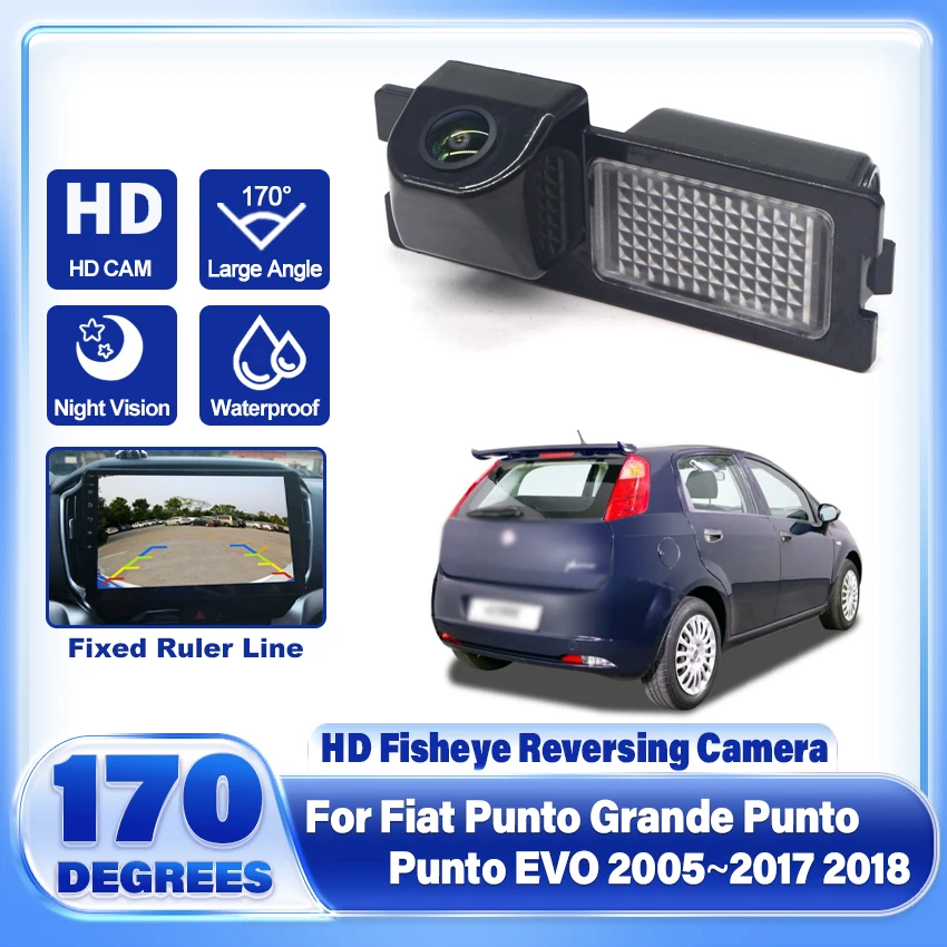 HD 1080*720 Fisheye Lens Rear View Camera For Fiat Punto Grande Punto Punto EVO 2005~2018 Car Vehicle Parking Accessories