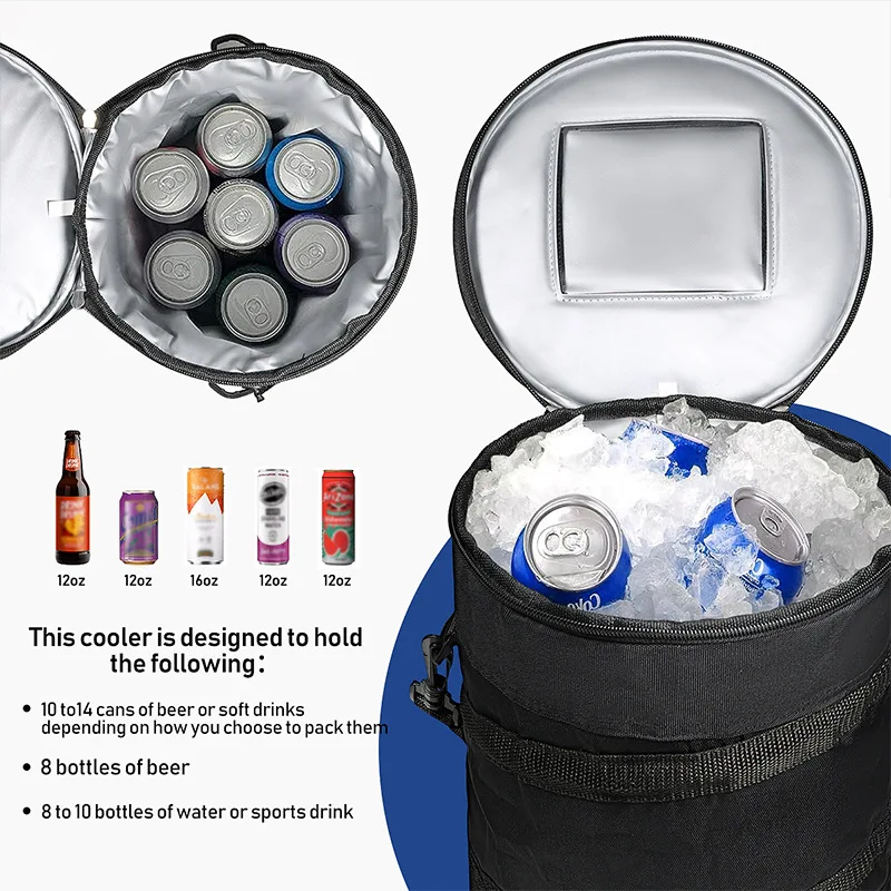Golf Compressed Ice  Outdoor Sports Large Capacity Beverage Food Portable Drum Waterproof Thermal Insulation Bag