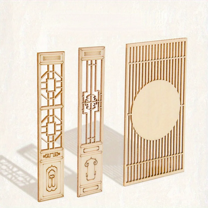 

1pc Dollhouse Miniature Vintage Wood Screen Door and Window Room Dividers Decoration Ornament Accessory Furniture Model