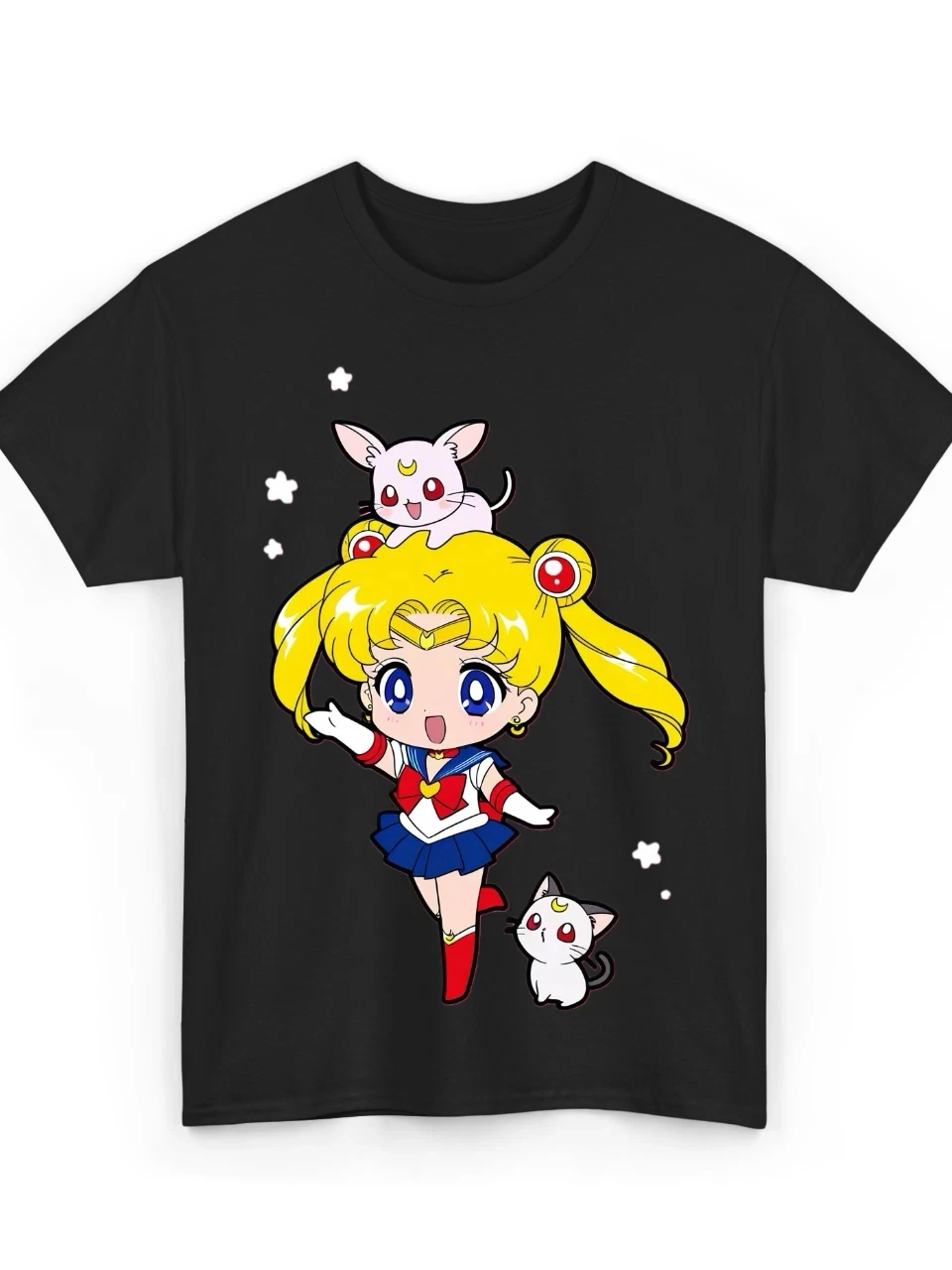 

Мужская и женская футболка в стиле аниме «Сейлор Мун», хлопковая футболка высокого качества с коротким рукавом, классическая стильная повседневная уличная одежда большого размера