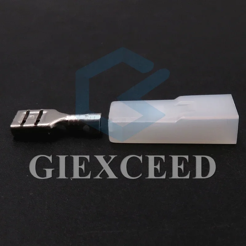 2 Sets 1 Pin AC Assembly Vehicle Connector Car Large Current Electric Cable Adapter 6.3 Series Auto Wiring Socket With Terminal