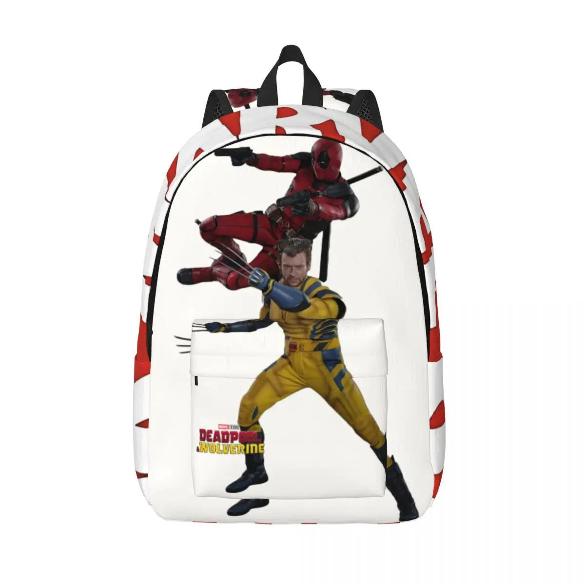 Kawaii Deadpool & Wolverine Handbag Hiking Multi Compartment Disney Marvel Deadpool & Wolverine Film Students Bookbag For Gifts