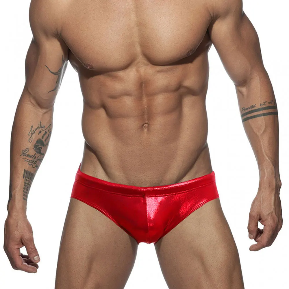 Fashion Men's Swim Briefs Bathing suit man Sexy Padded U Pouch Tight Bikini Swimsuit Drawstring Low Waist Male Wrestling Suit