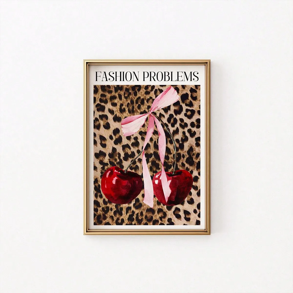 1 قطعة ، ملصق عتيق للمجلة ، ملصق الكرز الفهد ، الفن ، طباعة الموضة ، الفن ، فن جدار الموضة ، غير المؤطرة #2