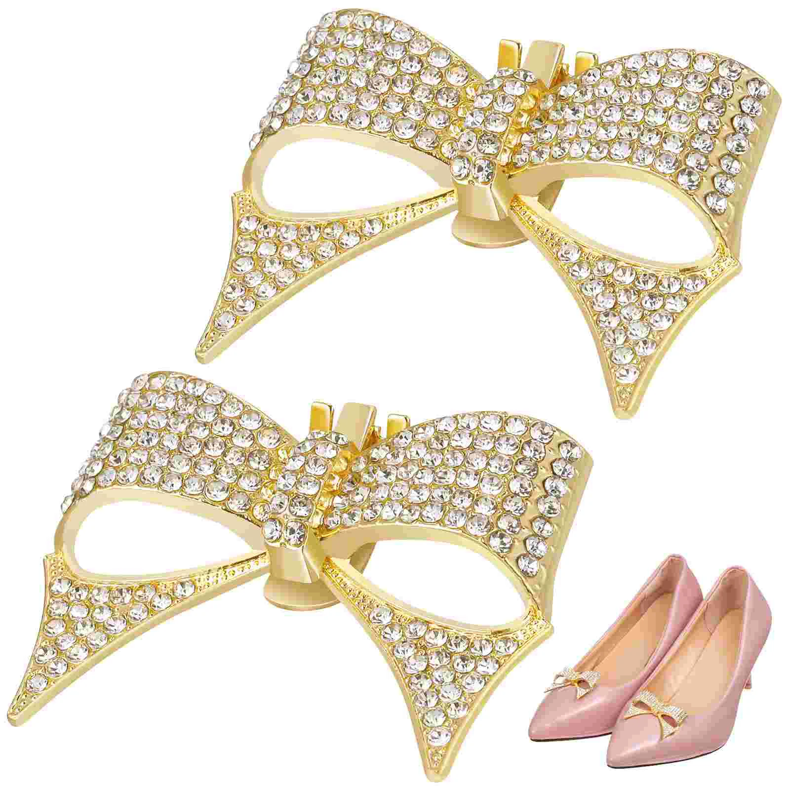 

Rhinestone Shoes Decoration Bow Clip Wedding Button Adornments Bride Sneaker Accessories Decorations