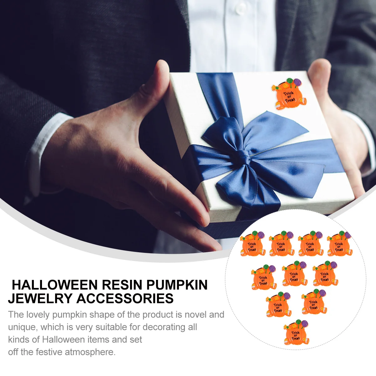 

20Pcs Halloween Resin Pumpkin DIY Materials Cute Candy Decorations for Mobile Case Hairpins Handmade Holiday Crafts