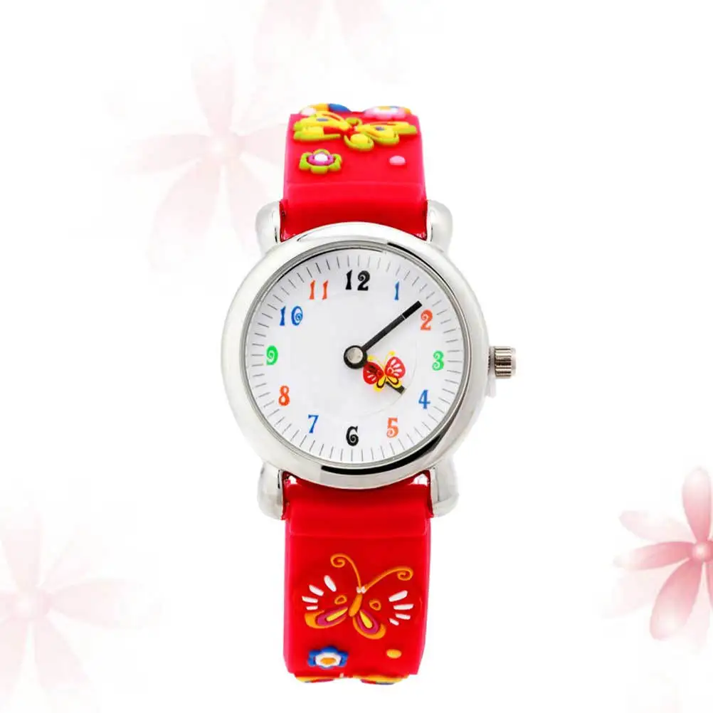 Waterproof Wrist Watch Red Cartoon 3D Pattern Sports Watch Durable Comfortable Quartz Movement 's Gift