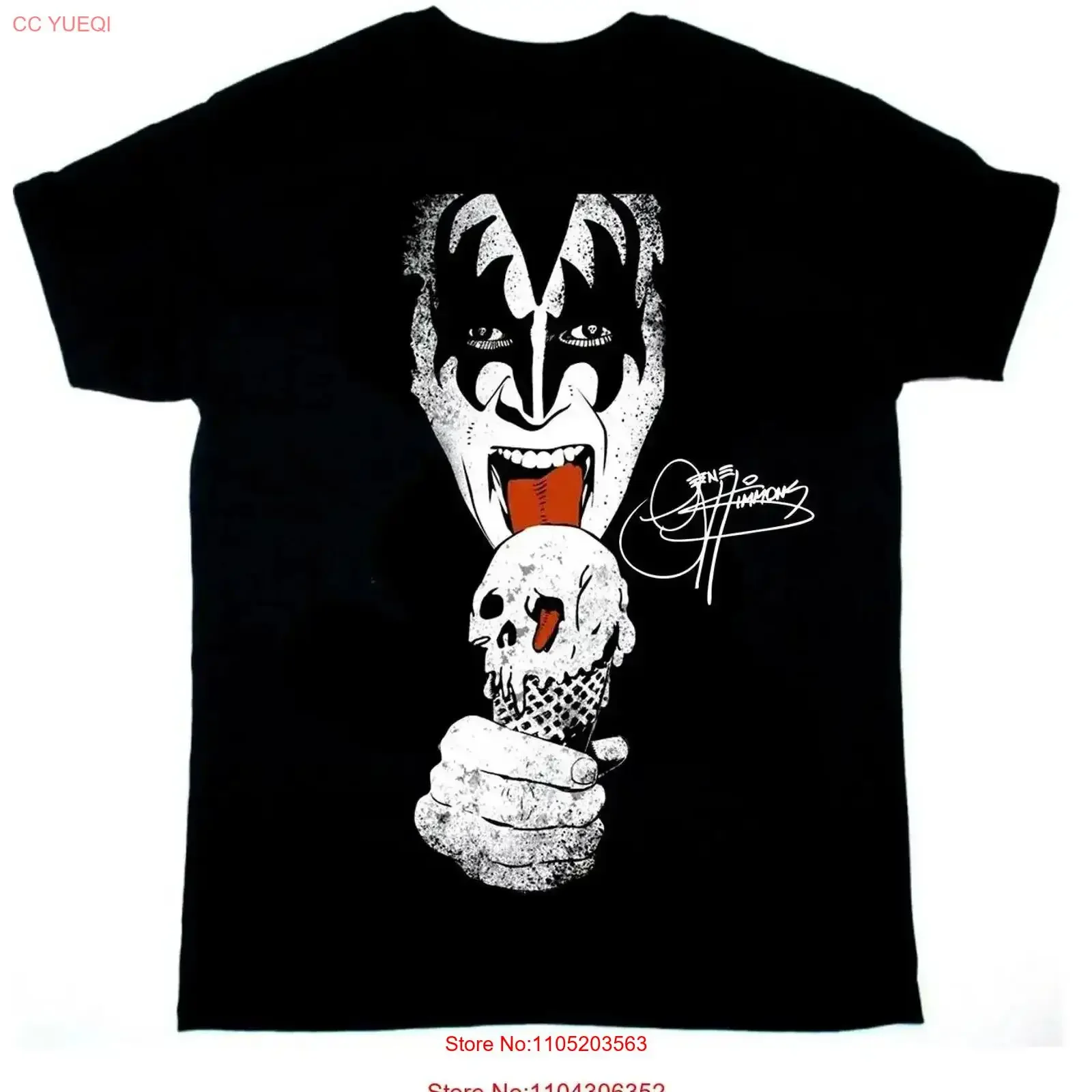 Vtg Gene Simmons Signature T Shirt For Men Heavy Cotton Black Full Size AA2316 vintage Washed designer clothes Casual Slightly