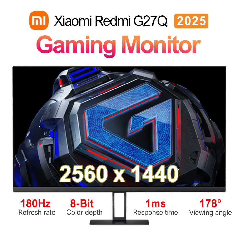 NEW Xiaomi Redmi G27Q/X27GQ Monitor 2025 IPS 27 inch PC Gamer 8-bit 2560x1440 180Hz Refresh Rate 1ms Response time Adaptive Sync