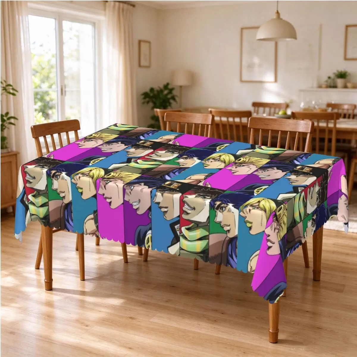 Anime JoJo Bizarre Adventure Tablecloth Restaurant Kitchen Rectangular Tablecloth Festival Party Decorations Dining Table Cover