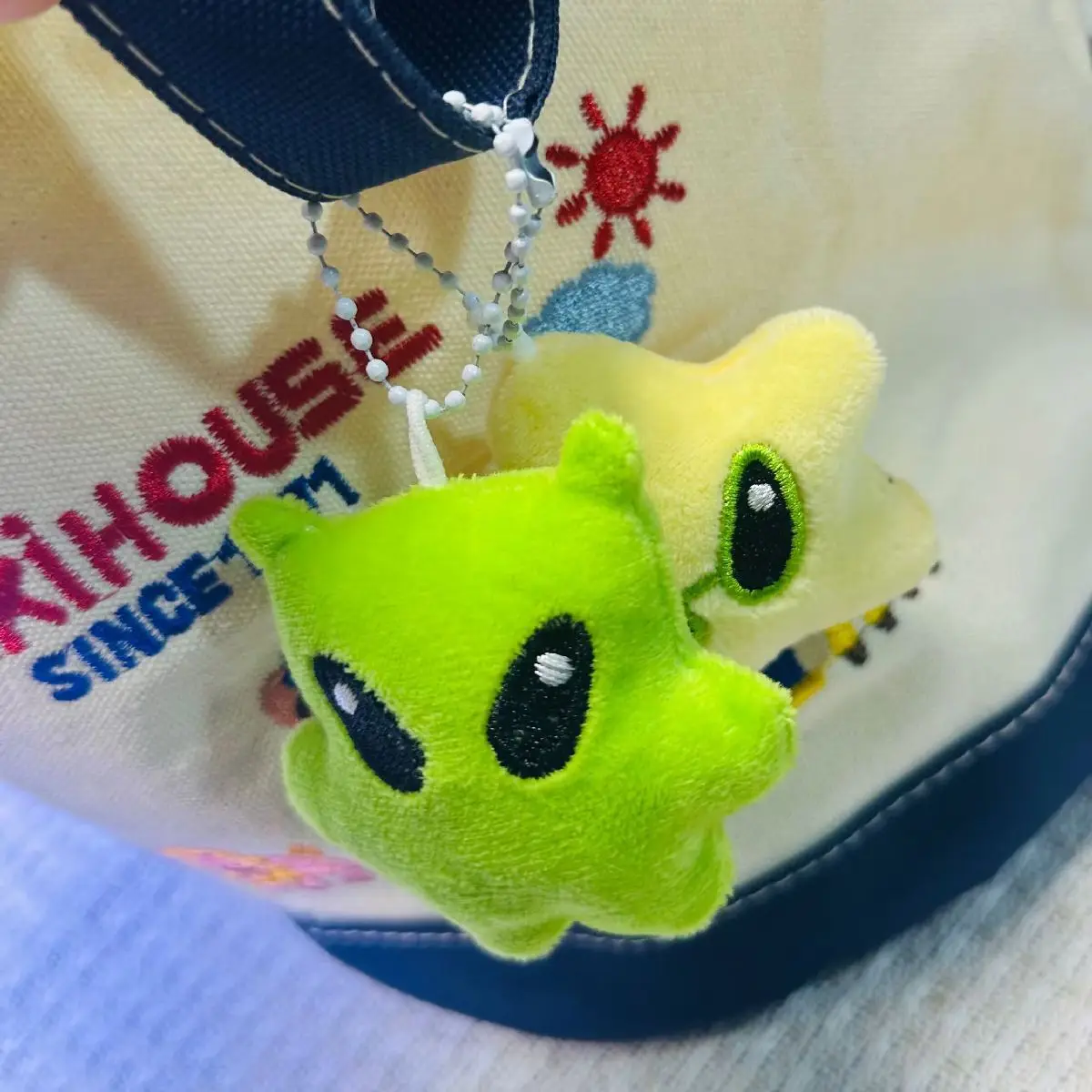 2pcs Kawaii Cartoon Star Alien Plush Keychain Cute Soft Doll Bag Pendant Backpack Handbag Charms Car Key Ring Mobile Phone Gift - view 6