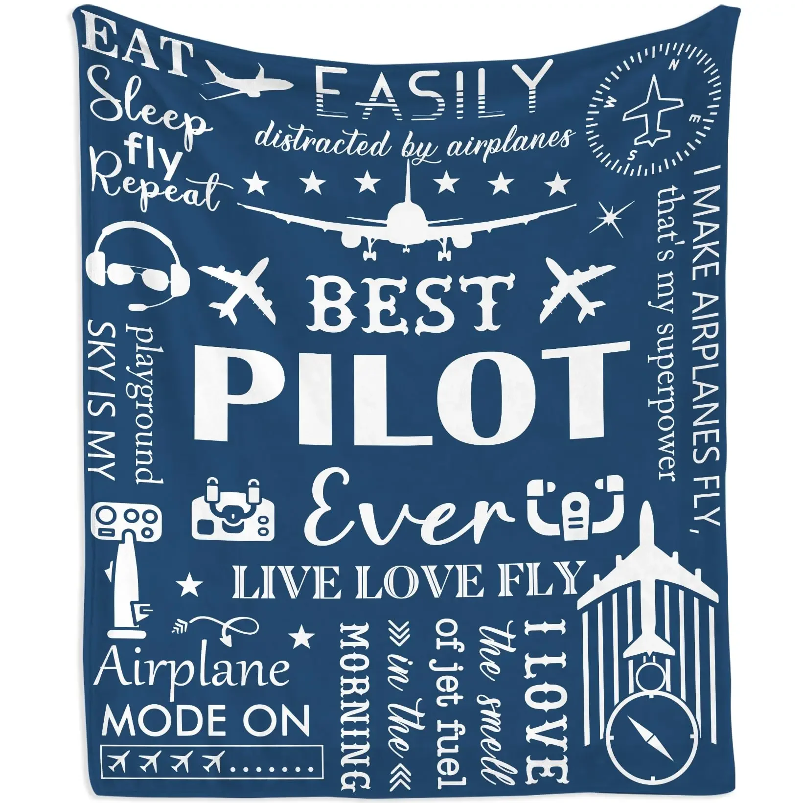 Unique Men Pilot Gifts Throw Blanket Kids Cartoon Airplanes Lightweight Blanket for Couch Soft Comfortable Home Flannel Blankets