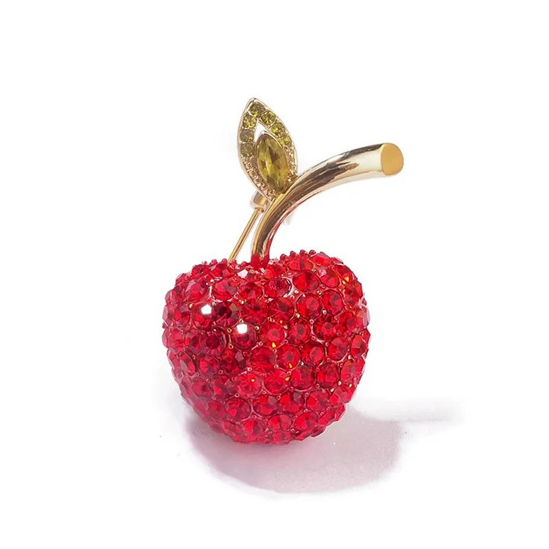 1Pc Cute Apple Brooch for Men Women Exquisite Apple Fruit Pins Trendy Accessories Party Summer Holiday Gift 2025