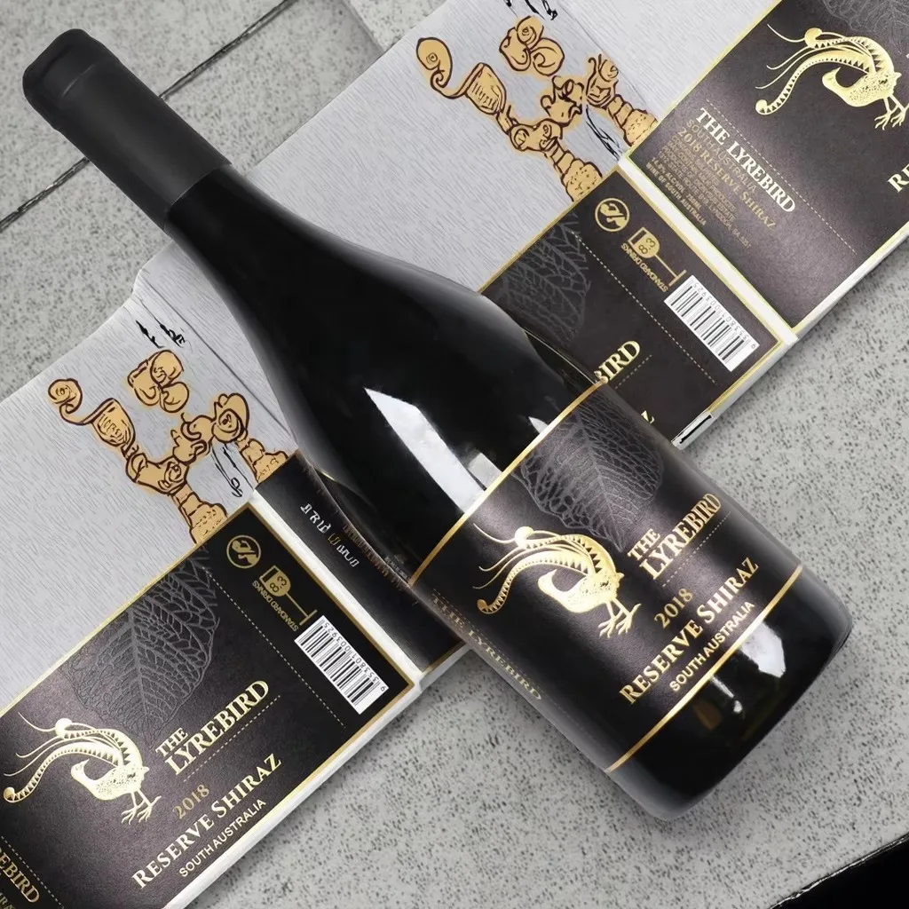 Custom Gold Foil Red Wine Labels｜Embossed Logo｜Spot UV｜Waterproof｜Permanent Adhesive