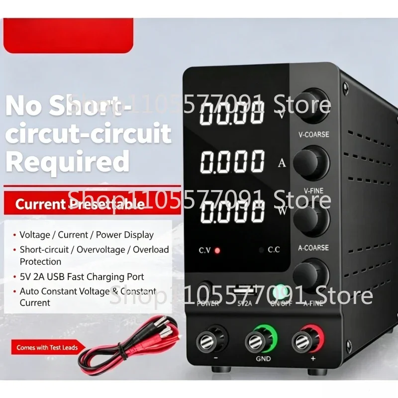 0-32V 0-6A Variable Regulated DC Power Supply, Digital Adjustable Bench Power Unit For Electronics Repair & Battery Charger